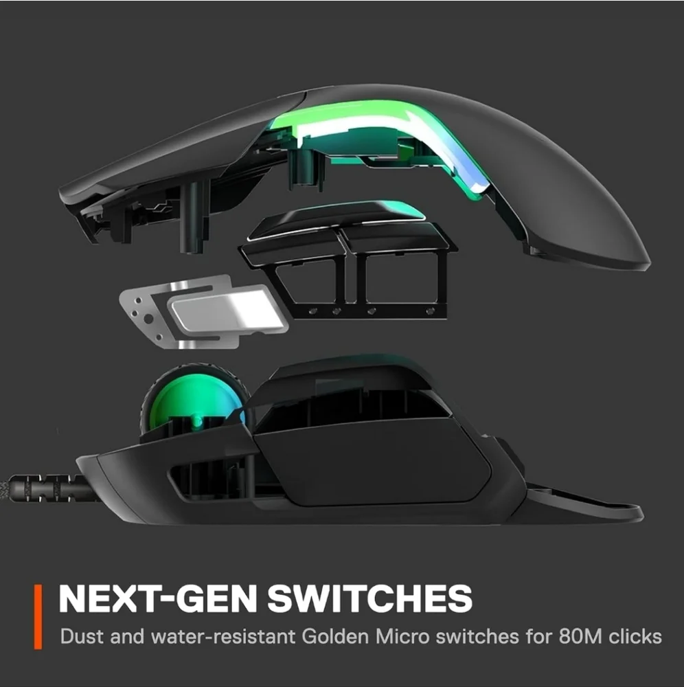 SteelSeries Rival 5 Gaming Mouse with PrismSync RGB Lighting and 9 Programmable